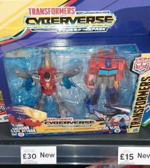 Transformers News: Cyberverse Warrior Class Optimus Prime And Starscream 2 Pack Found At UK Retail