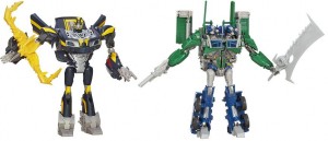 Transformers News: Video Reviews: Beast Hunters Weaponizers Talking Bumblebee and Optimus Prime