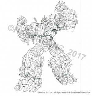 Transformers News: Transformers Power of the Primes Volcanicus Package Art Pencils by Marcelo Matere