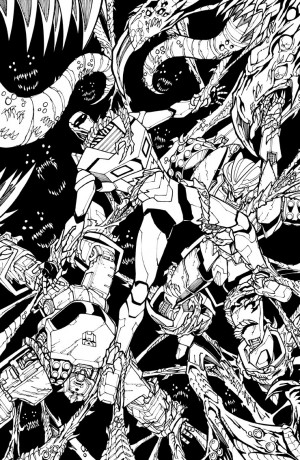 Transformers News: Cover Lineart for IDW Rom Vs. Transformers: Shining Armor #4 by Alex Milne