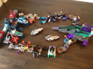 Transformers News: Pictures of Every Transformers Titans Return Bases Connected Together