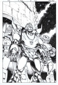 Transformers News: Guido Guidi Original Transformers Regeneration One #81 "Retro Style" Variant Cover Original Art Up for Auction