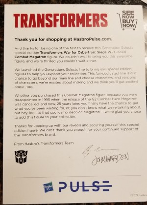 Transformers News: Hasbro Clarifies How Pulse will not be a Threat to Retailers + Pulse Letter from John Warden