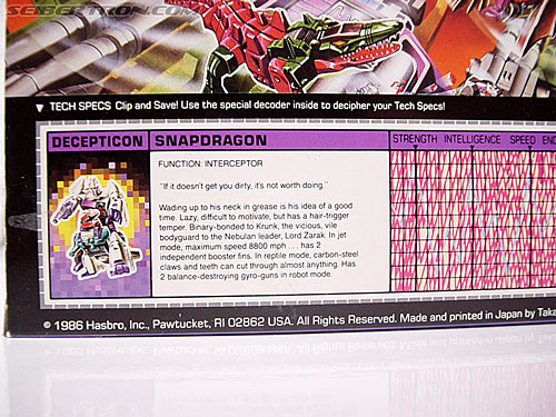 Transformers G1 1987 Snapdragon (Image #8 of 86)