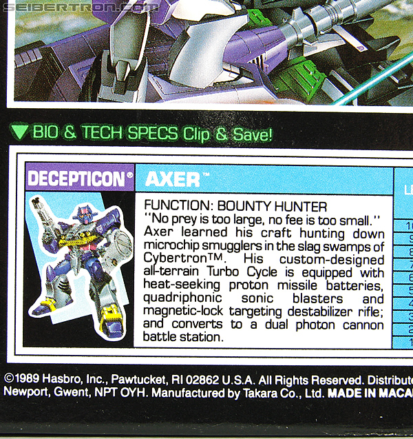 Transformers G1 1990 Axer with Off Road Cycle (Image #17 of 162)