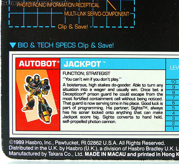 Transformers G1 1990 Jackpot with Sights (Image #15 of 108)