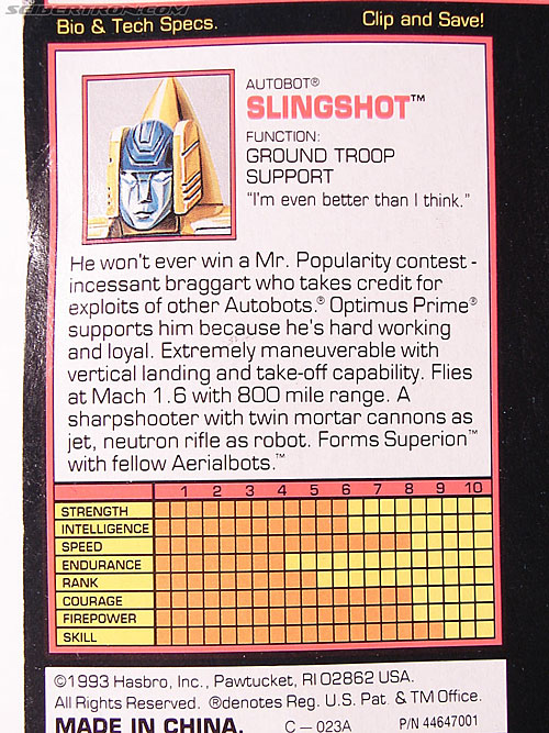 Transformers Generation 2 Slingshot (Sling) (Image #18 of 95)