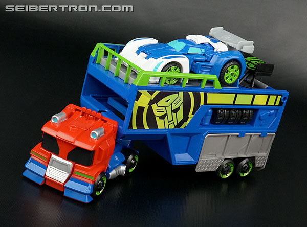 transformers rescue bots optimus prime racing trailer