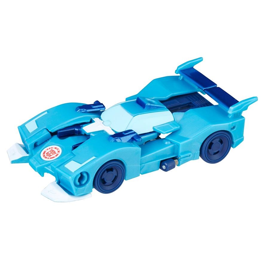 blue race car transformer