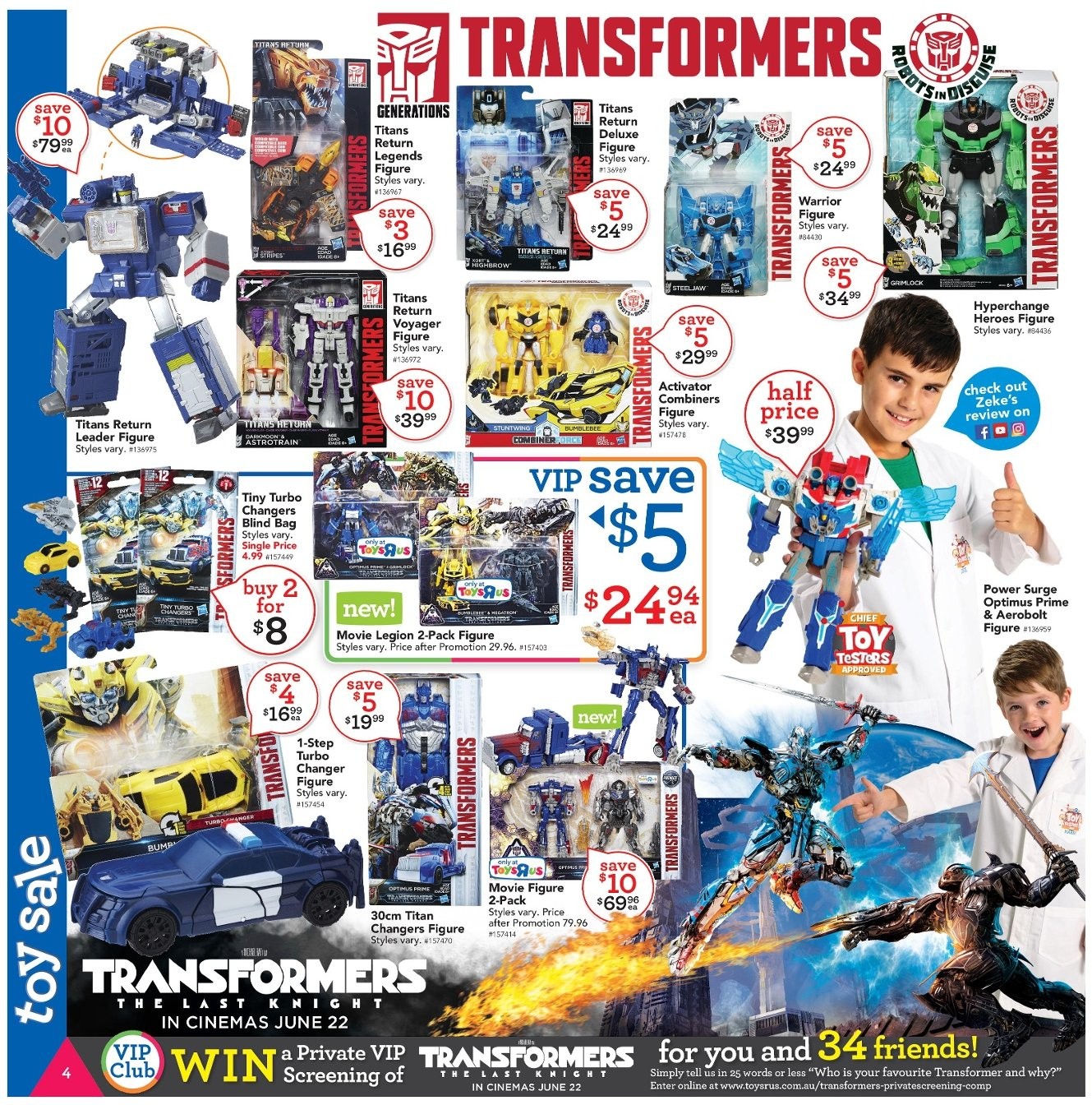 Transformers News: Toys'R'Us Australia Transformers Summer Sale Catalogue: Titans Return, RID, The Last Knight