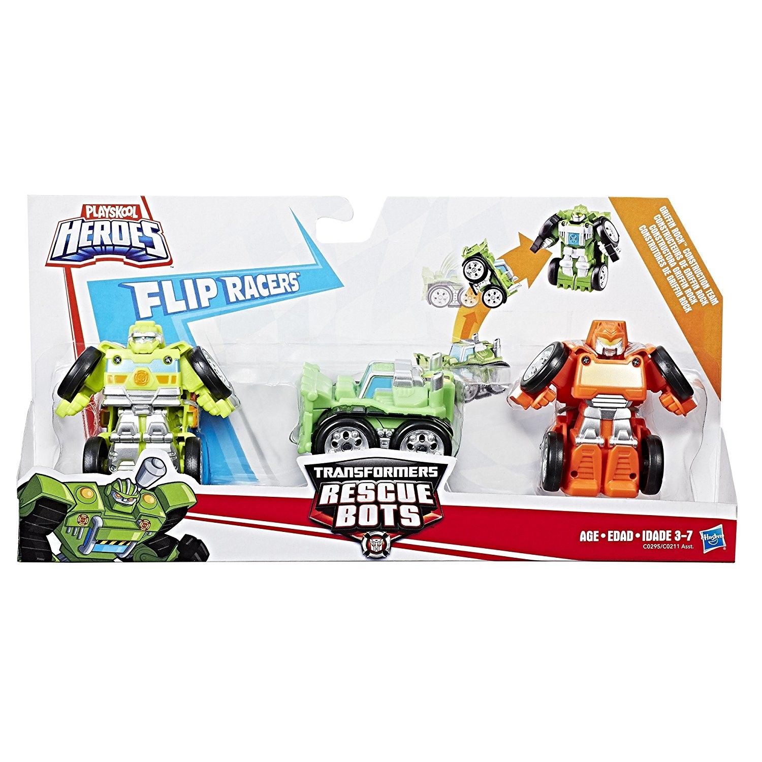 Transformers News: Transformers Rescue Bots Flip Racers Griffin Rock Racing and Construction Team Available Online