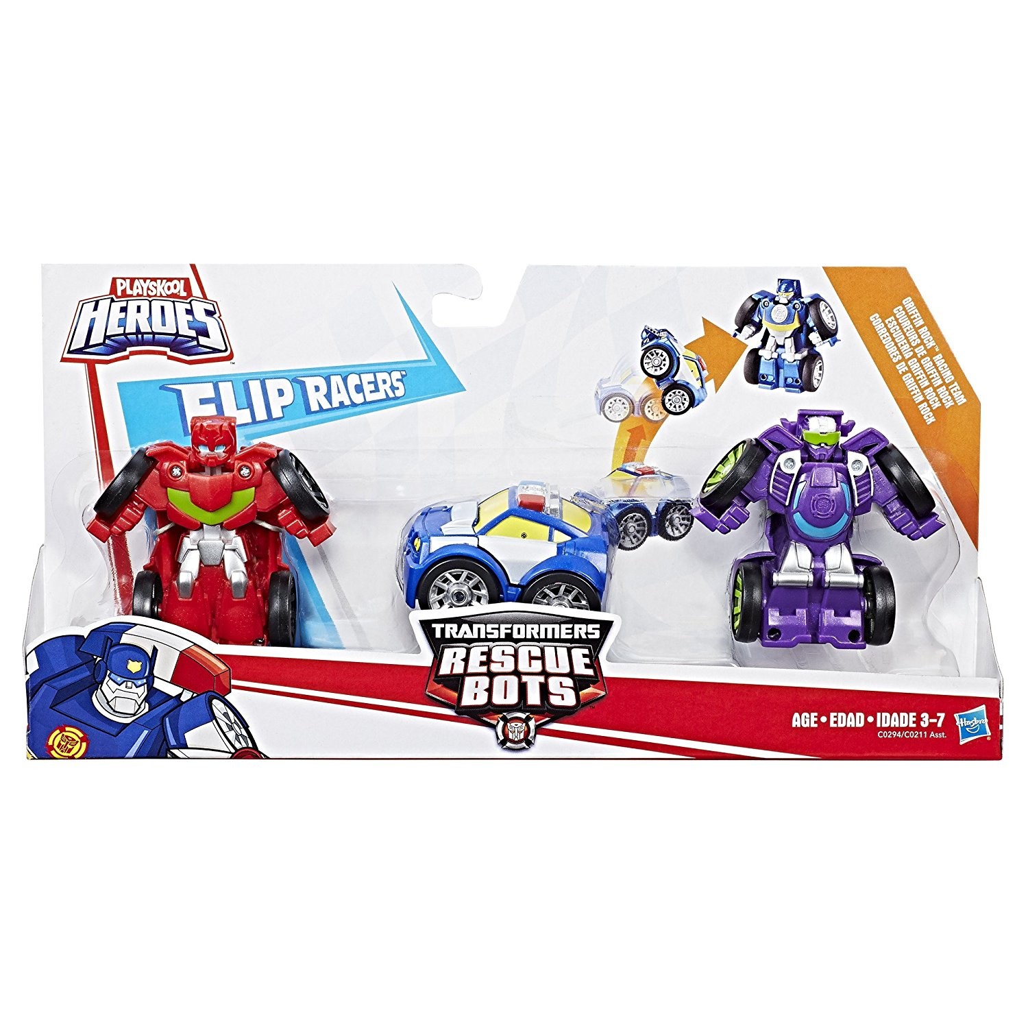 Transformers News: Transformers Rescue Bots Flip Racers Griffin Rock Racing and Construction Team Available Online