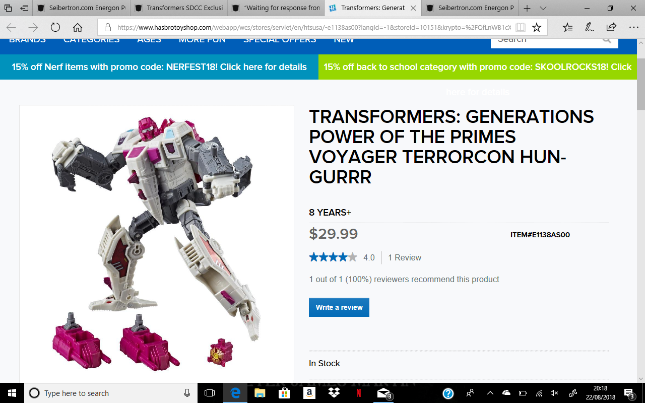 Transformers News: Transformers Power of the Primes Hun-Grr now in stock at Hasbro Toy Shop