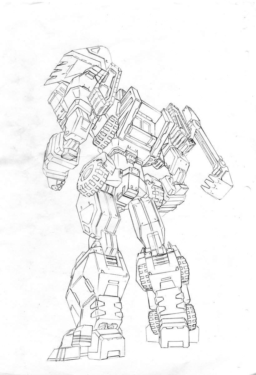 Transformers News: Concept Art of Flame Toys Devastator Set by Akira Amemiya