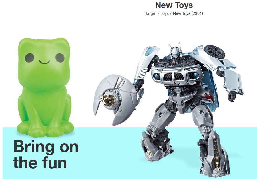 Transformers News: Target.com Spend $50 Save $10, Spend $100 Save $25, plus Free Shipping