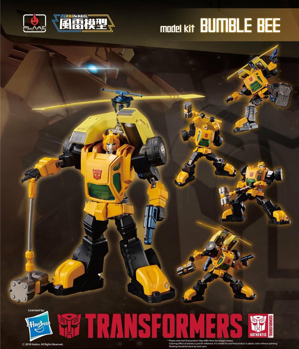 Transformers News: Flame Toys Furai Model Kit Bumblebee up for Pre-Order, Colored Devastator Shots, Kuro Kara Kuri Star