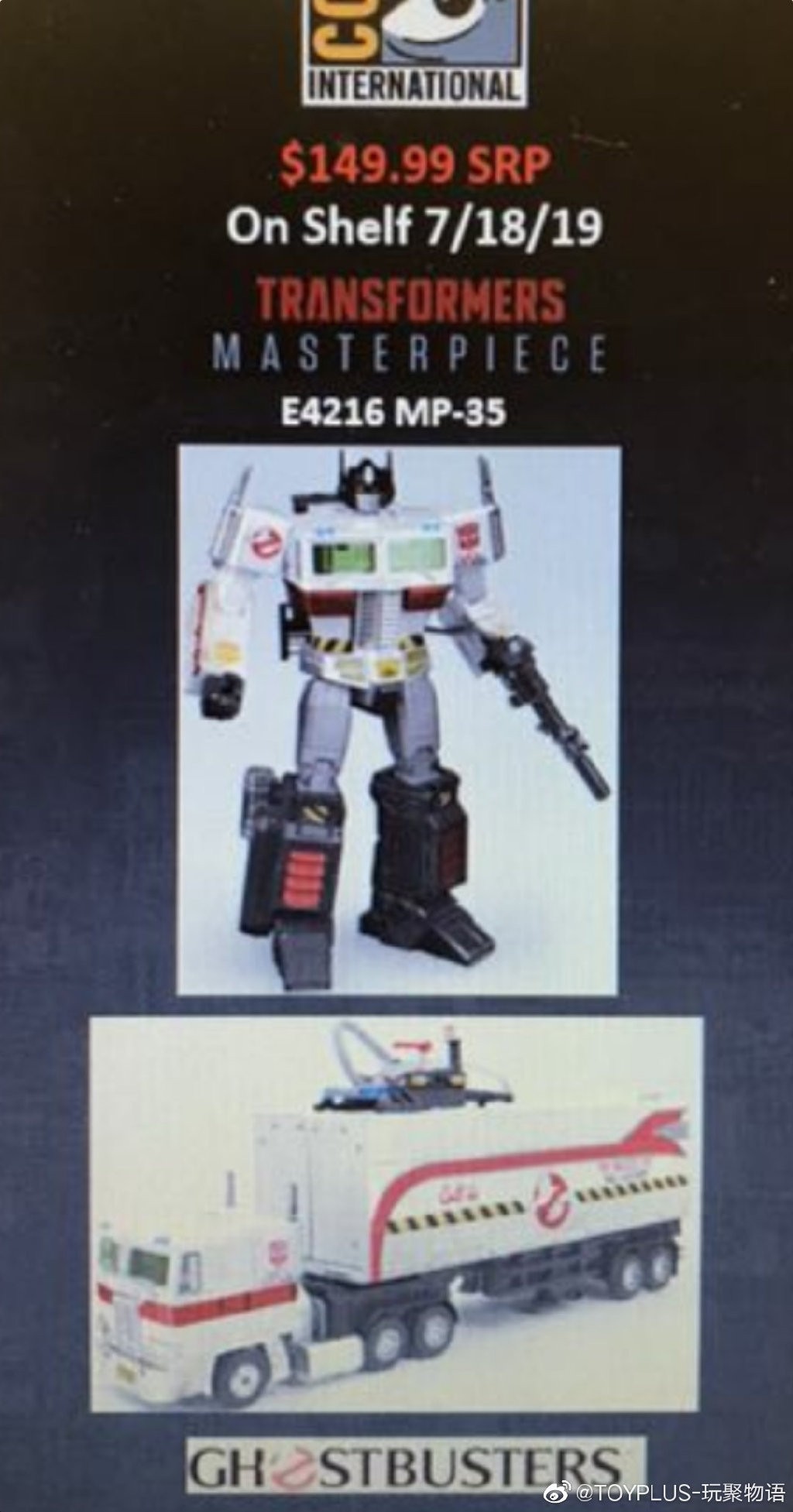 Exclusivity, Package and Reasonable Price Revealed for Ghostbuster MP 10 Optimus Prime ...