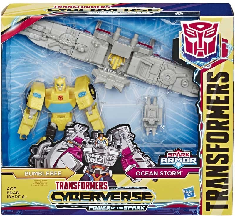 Transformers News: New Images of Cyberverse Spark Armor Bumblebee and Optimus with Ark Power