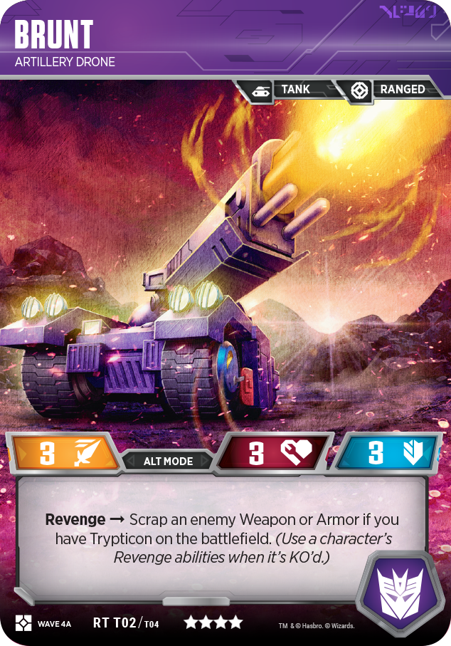 Transformers News: Transformers Trading Card Game Wave 4 to Include Trypticon, Brunt, Full Tilt, and Wipe Out